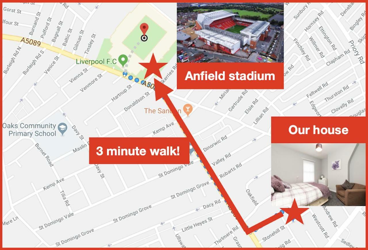 Cosy Anfield Guesthouse - Free Parking Liverpool Ngoại thất bức ảnh